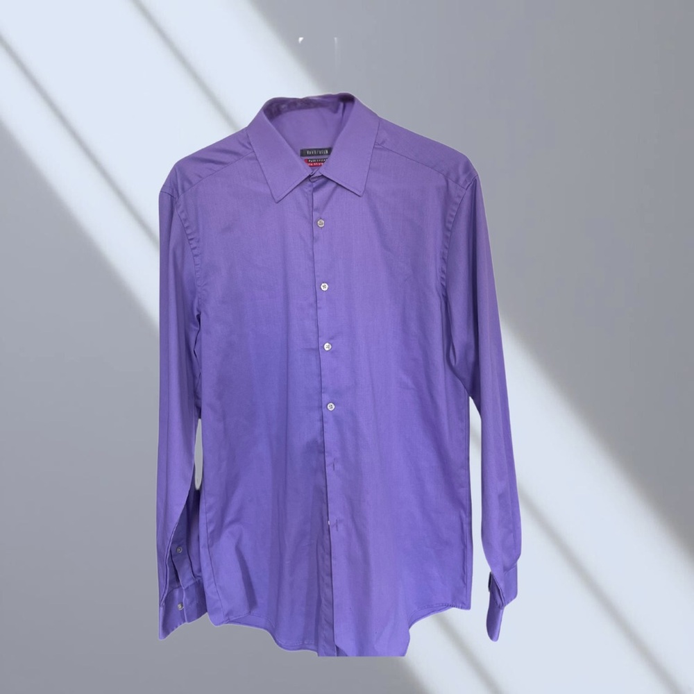 Van Heusen Purple Dress Shirt Elegant Style